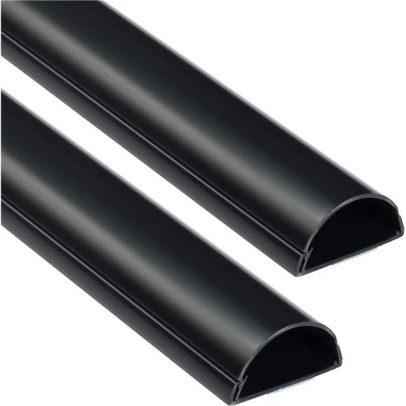 D-Line Cord Hider 2-Pack - 2X 2in W x 1in H x 39in Lengths (78in Total) - Black - Picture 3 of 6